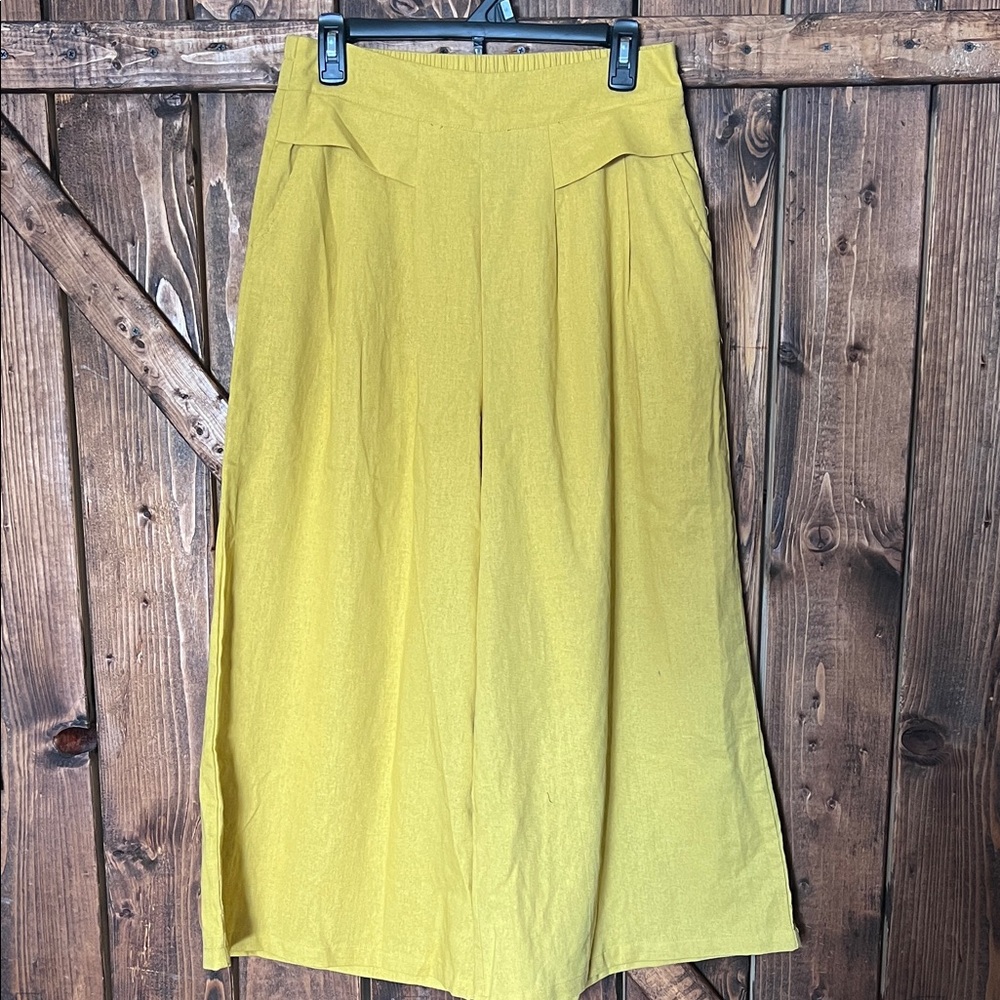 Yellow Wide-Leg Pants